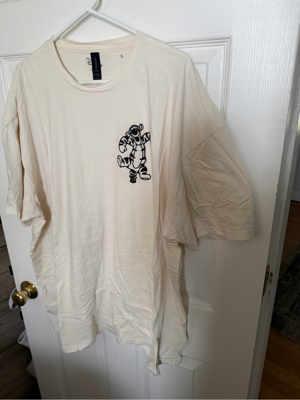 Men's Cream Graphic Pocket Tee with Black  Tigger graphic